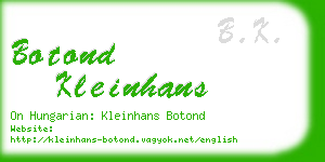 botond kleinhans business card